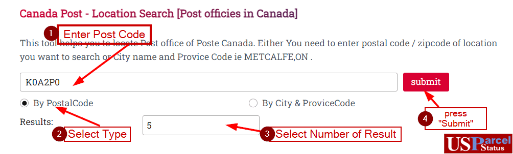 Canada Post office finder